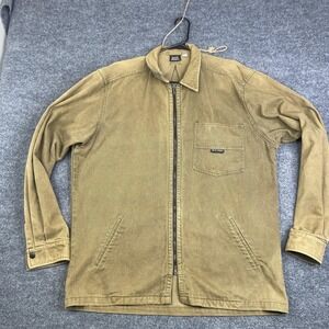 Local Motion Jacket Mens Medium Brown Canvas Zip Hawaii Surf Vtg Chore Overcoat